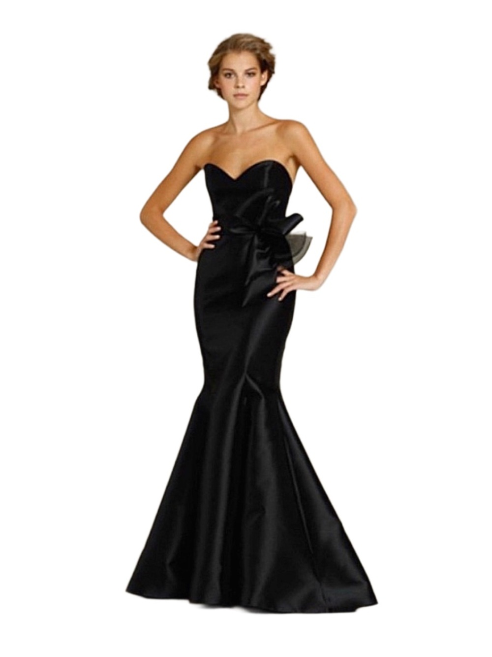 Noir by Lazaro Black Strapless Gown